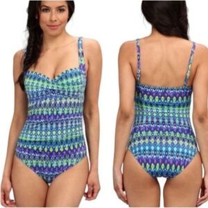 Niptuck One Piece Swimsuit Bond Eye Blue Sz. 6 Adjustable Straps Lightly Padded